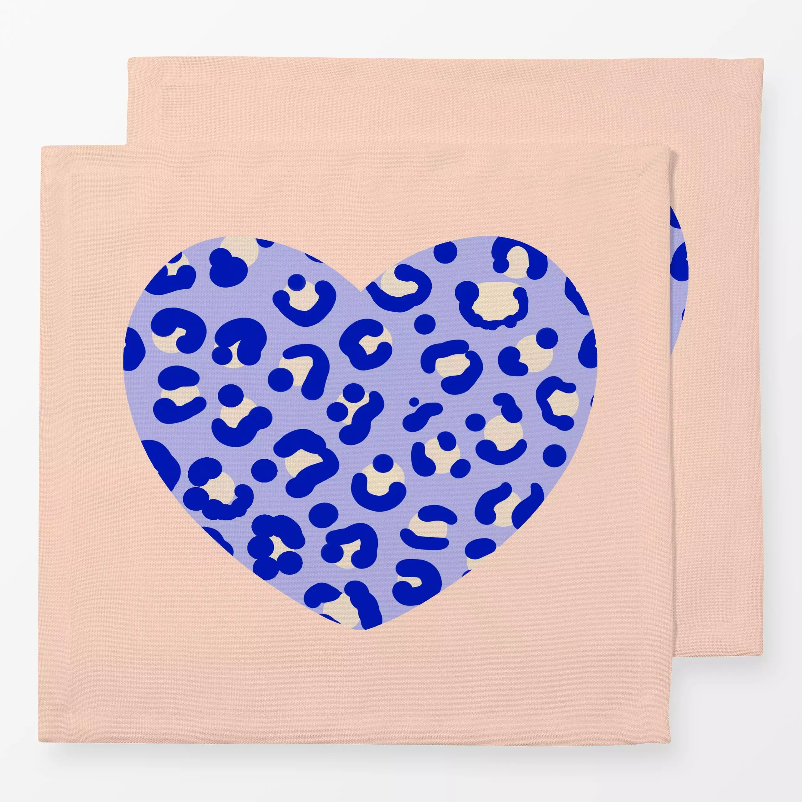 Servietten Leolove lila-blau - Liebe, Romantik & Pride, Tiere, Retro & Vintage - von „Julia Reyelt"; Herz, Leo, Leopard, fun...