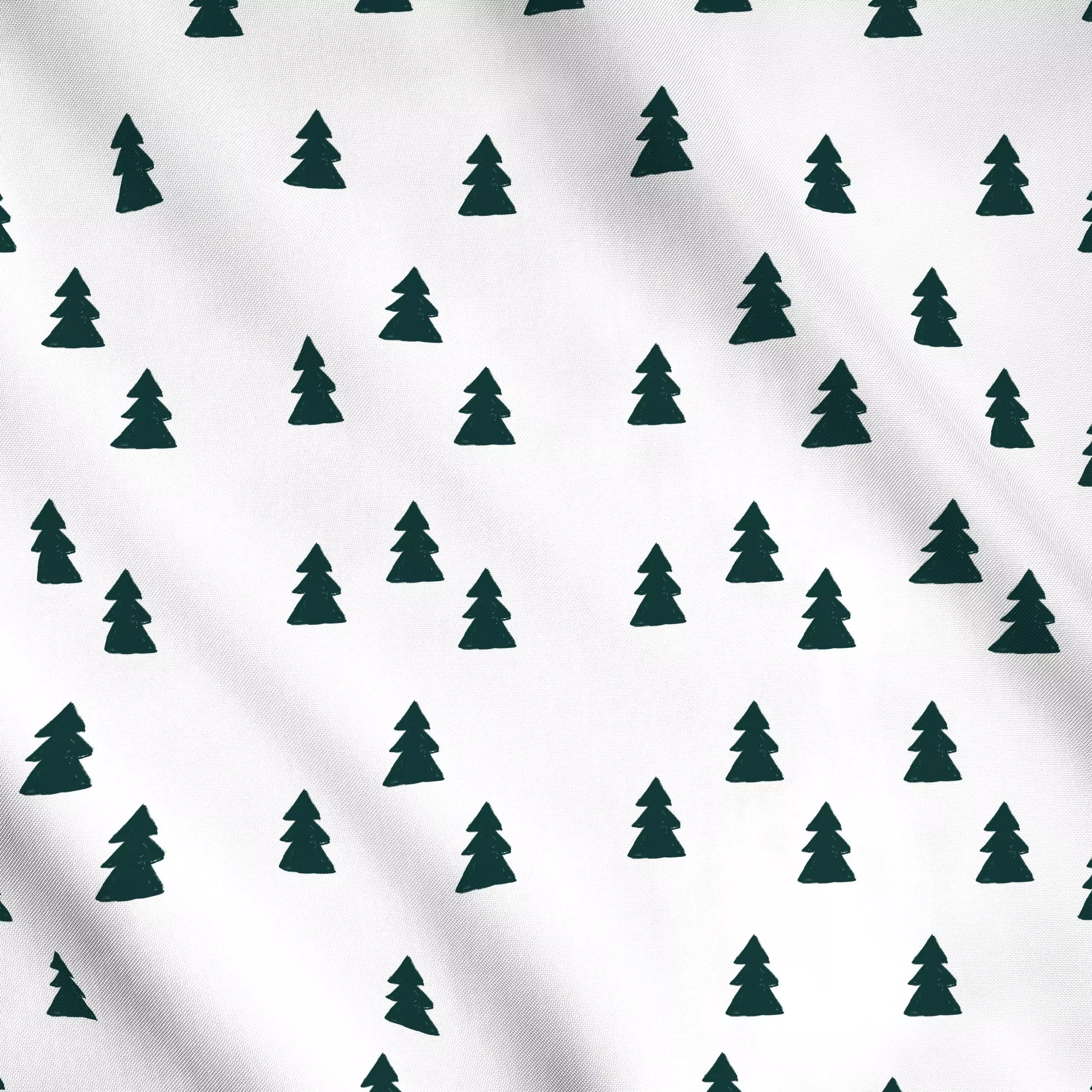 Meterware Christmas Trees Darkgreen - Weihnachten, Symbole & Muster - von „Eda Şahin"; Tannenbaum, Weihnachten, festlich, Fo...