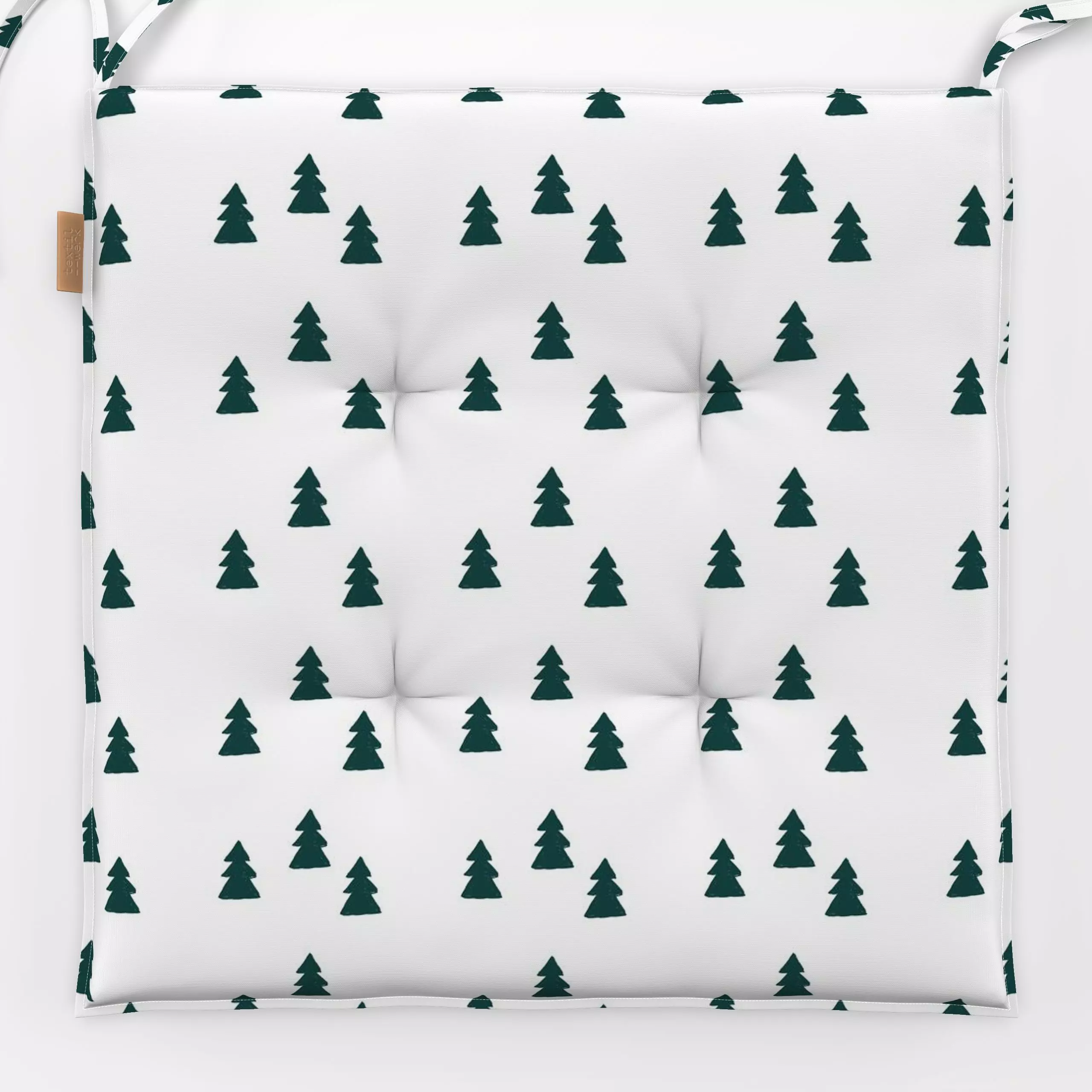 Sitzkissen Christmas Trees Darkgreen - Weihnachten, Symbole & Muster - von „Eda Şahin"; Tannenbaum, Weihnachten, festlich, F...