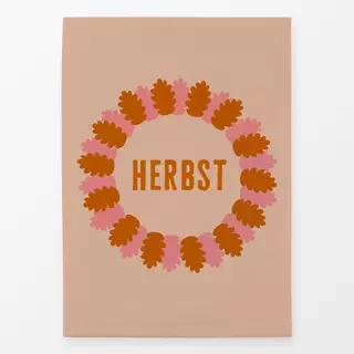 Geschirrtücher Herbst Kranz Pink Orange