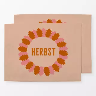 Tischset Herbst Kranz Pink Orange