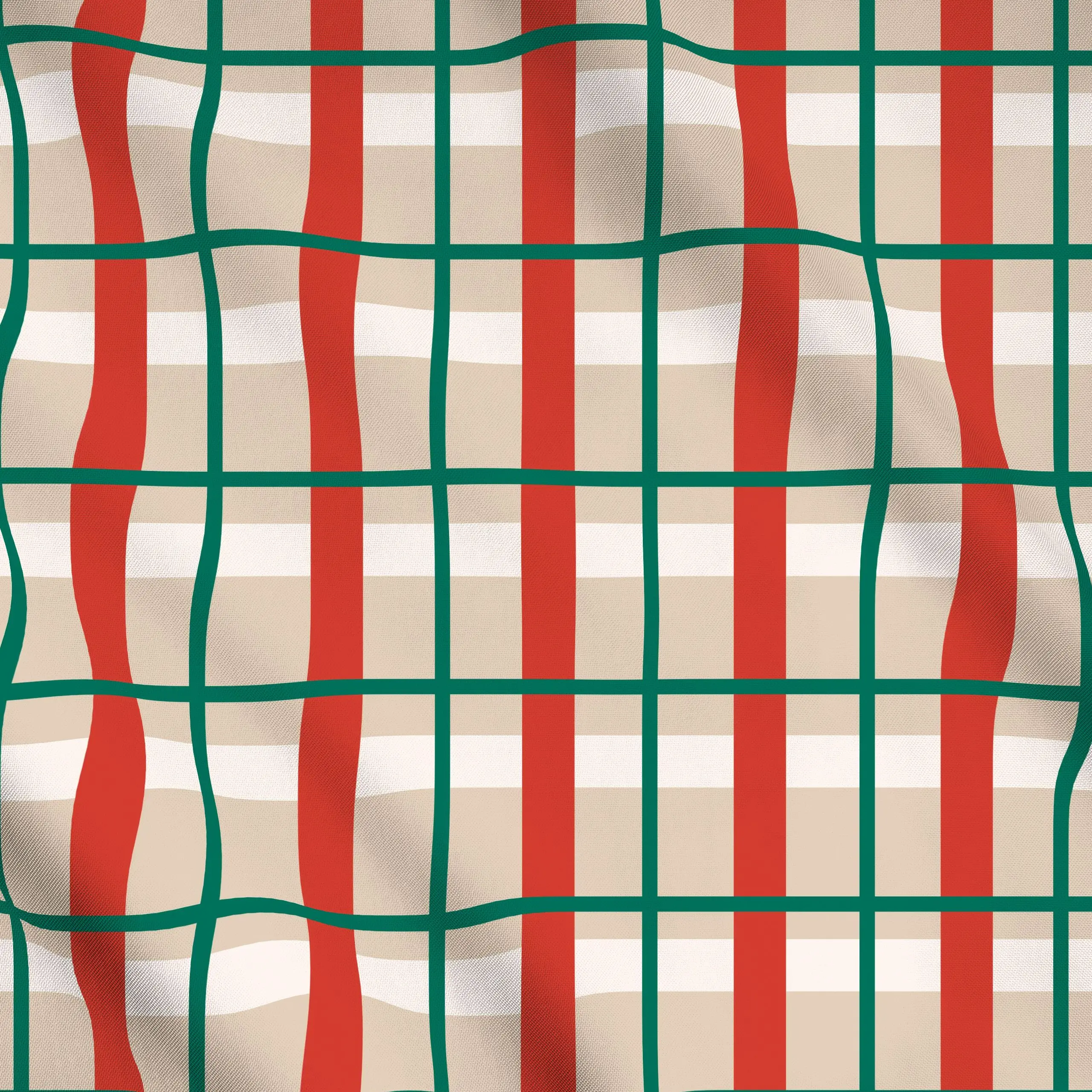 Meterware Christmas Plaid Noel Red - Weihnachten, Symbole & Muster - von „Jana Driver"; Streifen, Weihnachten, beige, Karo, ...