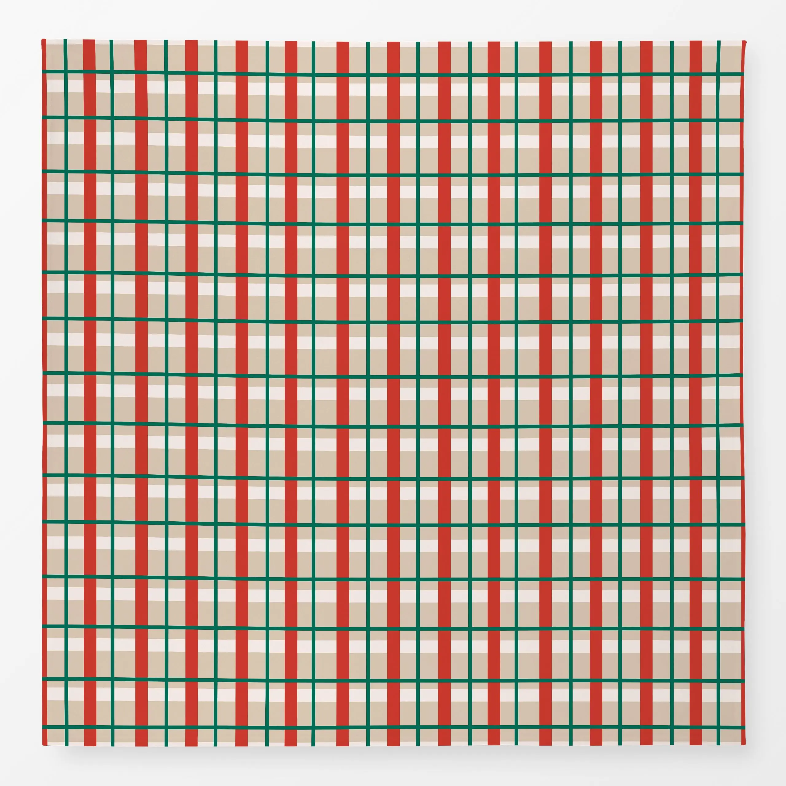 Tischdecke Christmas Plaid Noel Red - Weihnachten, Symbole & Muster - von „Jana Driver"; Streifen, Weihnachten, beige, Karo,...