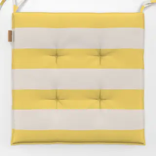Sitzkissen gelbe-beige breite Streifen
