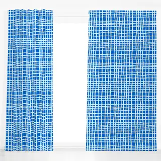 Dekovorhang Ungerade-Linien-blau