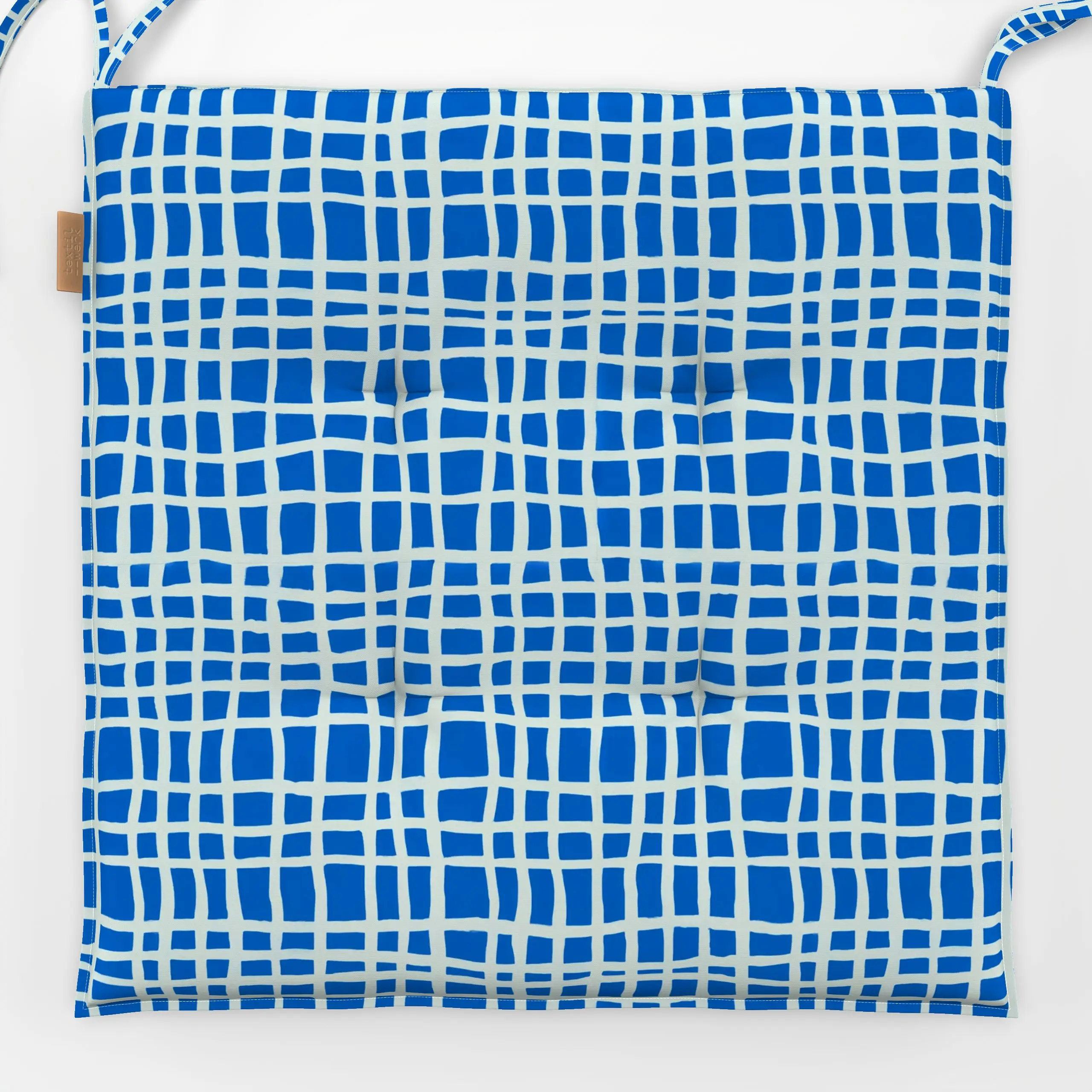 Sitzkissen Ungerade-Linien-blau - Sommer, Symbole & Muster - von „Malou Studio"; boho, hippie, Muster, minimal, linie, Linie...