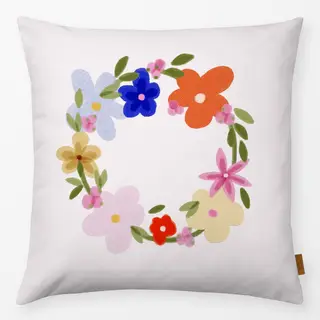 Kissen Blumenkranz Beige