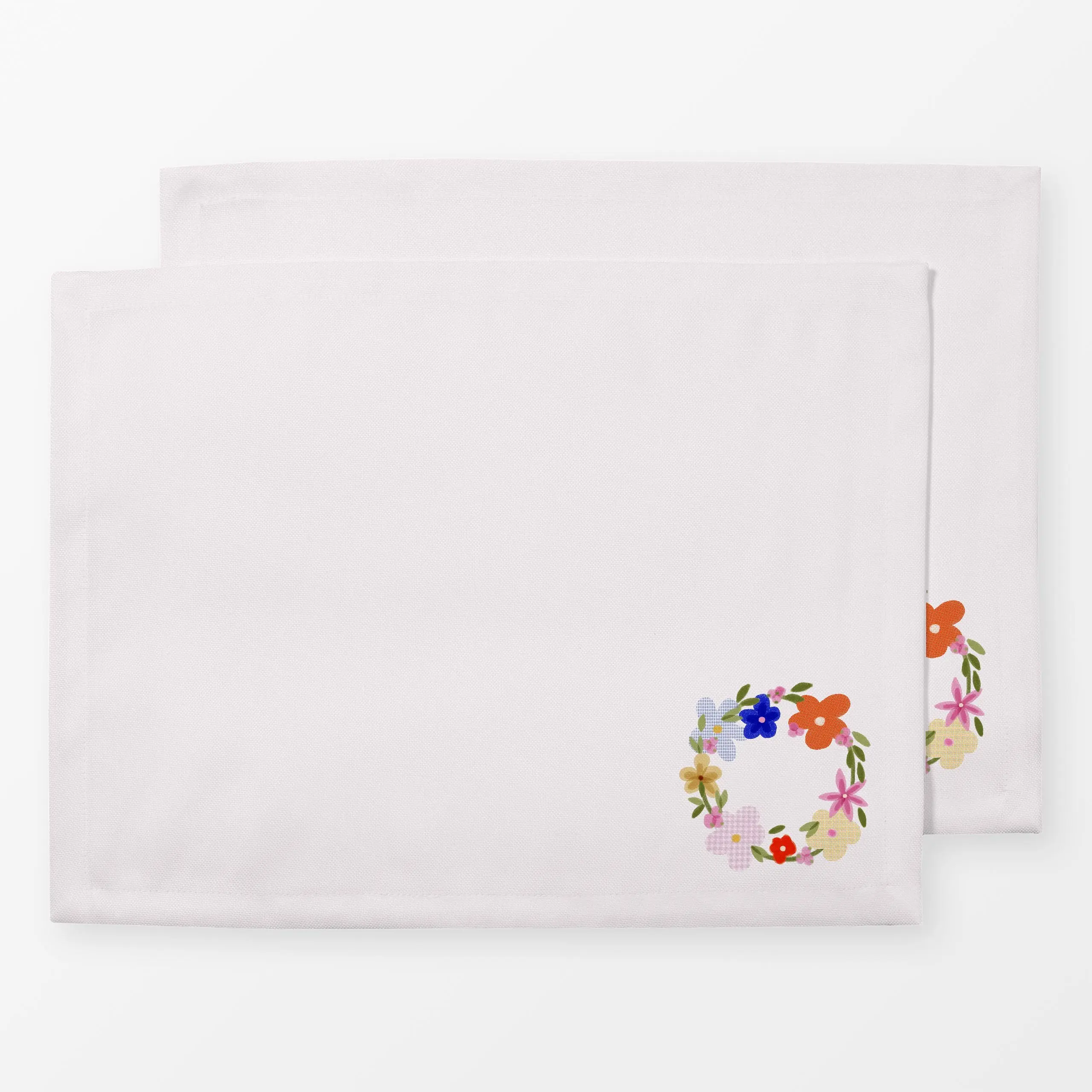 Tischset Blumenkranz Beige, Blumen, Ostern, von Sophie Augustin Illustration