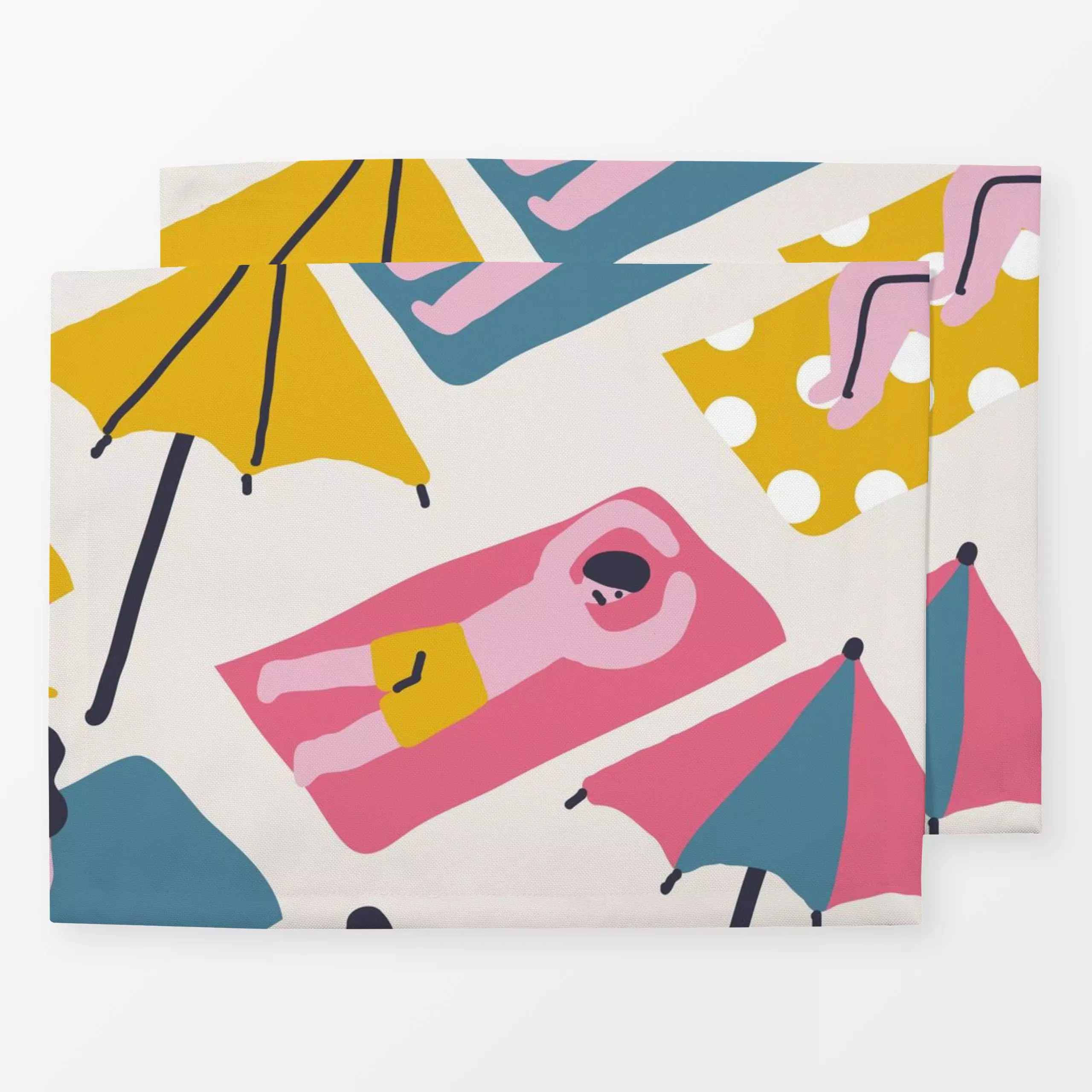 Tischset Summer Time Sunbathing - Sommer - von „Sara Maese"; Sommer, summer, Beach, Summerfeeling, Summercollection, summert...