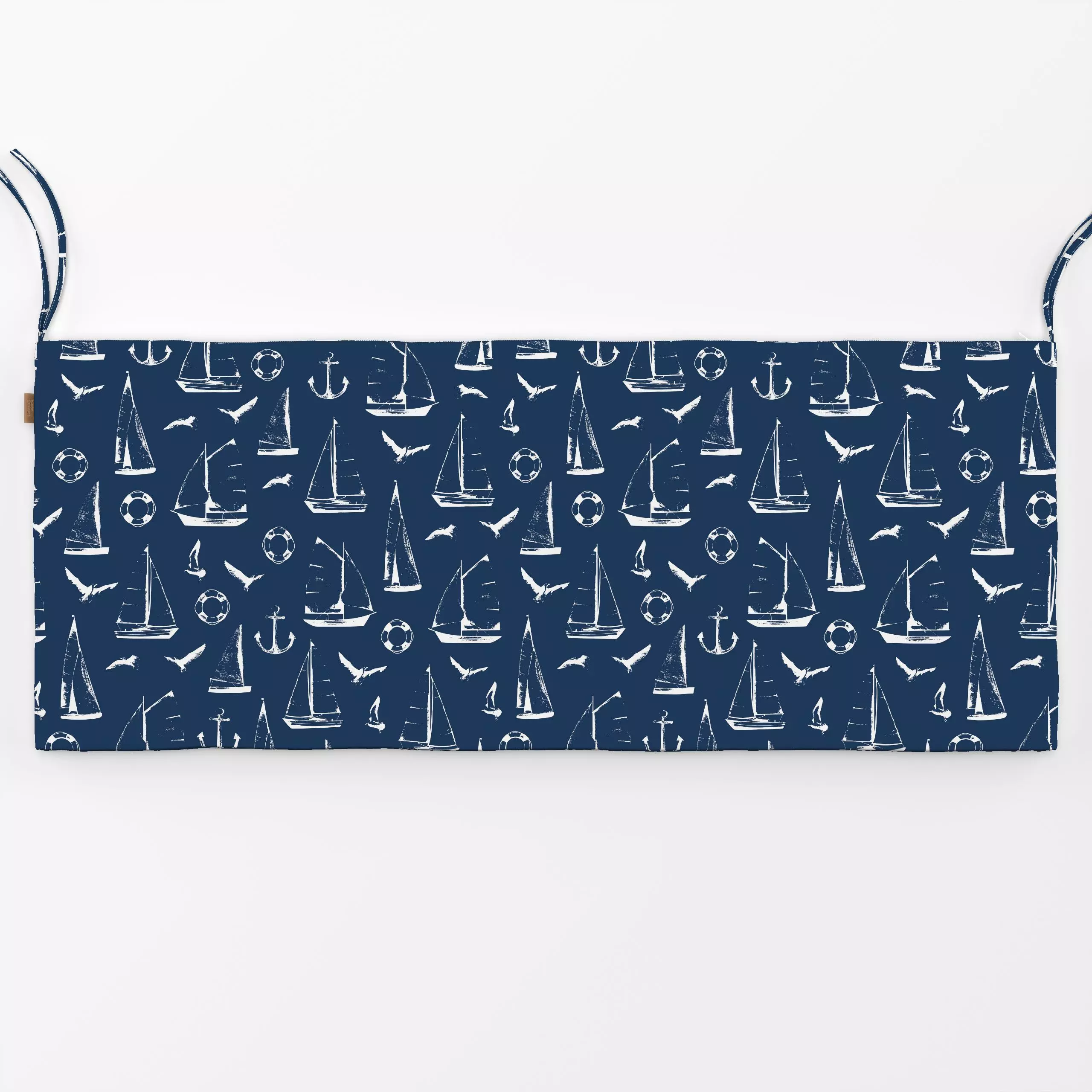 Bankauflage Segelboot Silhouetten Blau - Natur & Landschaft, Sport - von „Katrin Graff"; maritim, Segelboot, dunkelblau, seg...