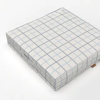 Bodenkissen Linien Karo Blautöne