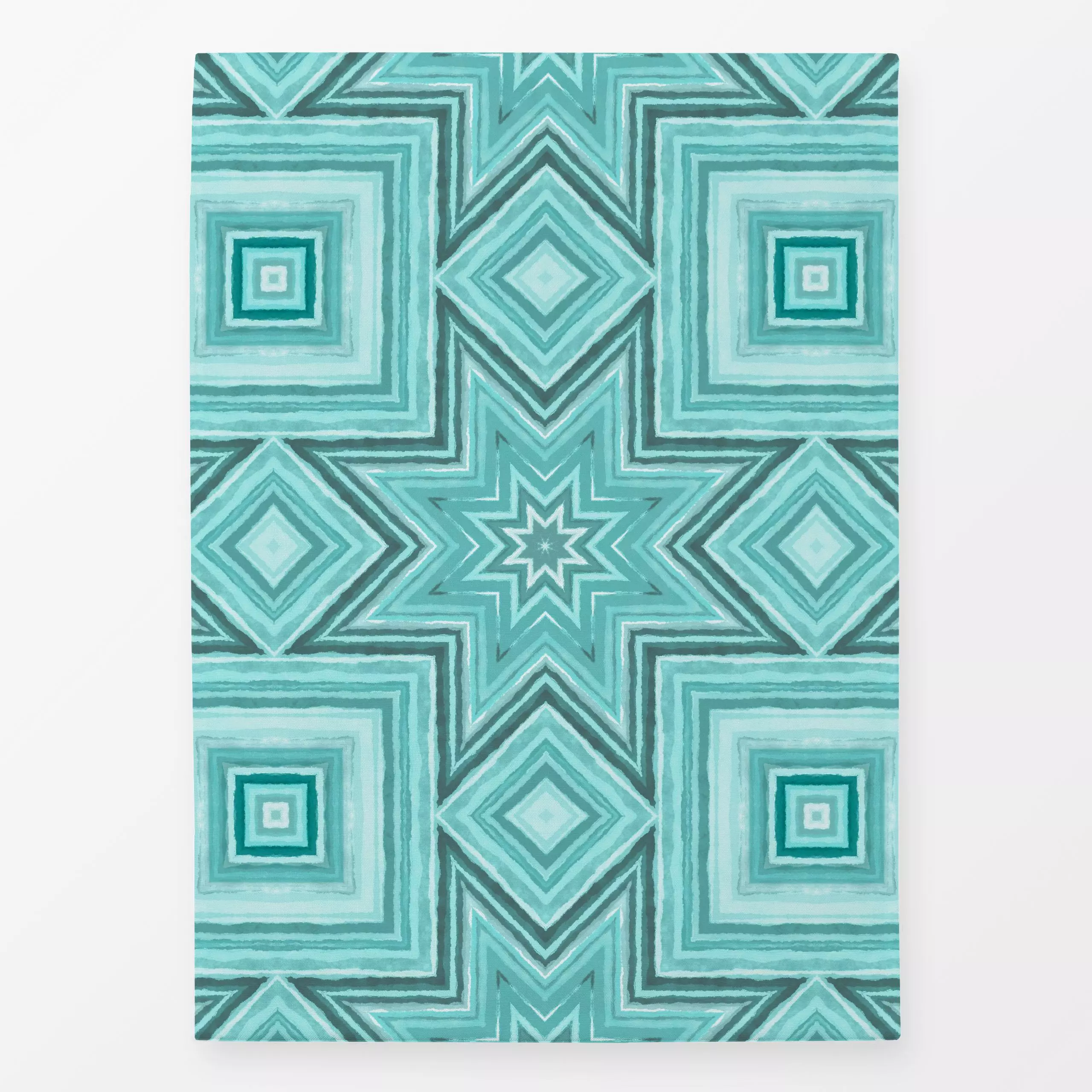 Geschirrtücher Watercolor Stars mint - Symbole & Muster - von „Andrea Haase"; Wasserfarben, Streifen, Geometrisch, Sterne, f...