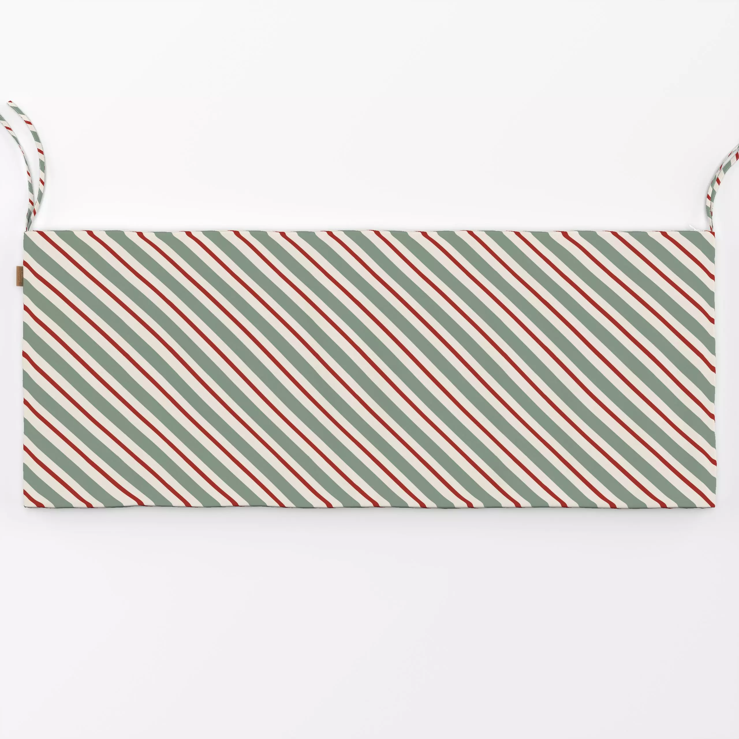 Bankauflage diagonale Streifen grün rot - Weihnachten, Symbole & Muster - von „Studio Kesse"; Linien, Streifen, Scandi, Nord...