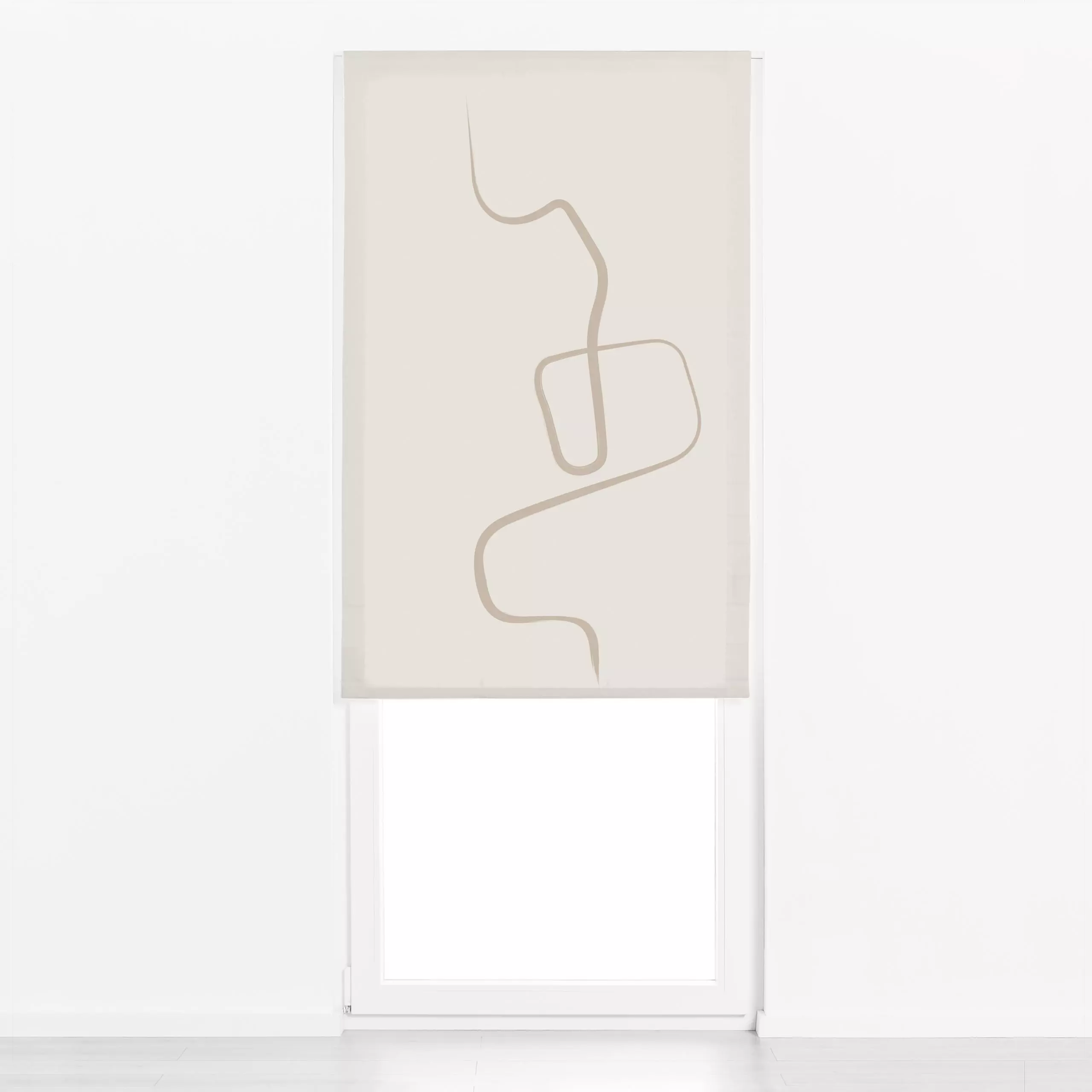 Raffrollo Ink Strokes 2 Beige Tones - Symbole & Muster - von „Nouveau Prints"; Tusche, beige, Scandinavian, Line, brushstrok...