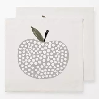 Servietten Apfel gepunktet grau