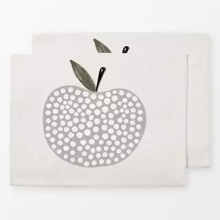 Tischset Apfel gepunktet grau