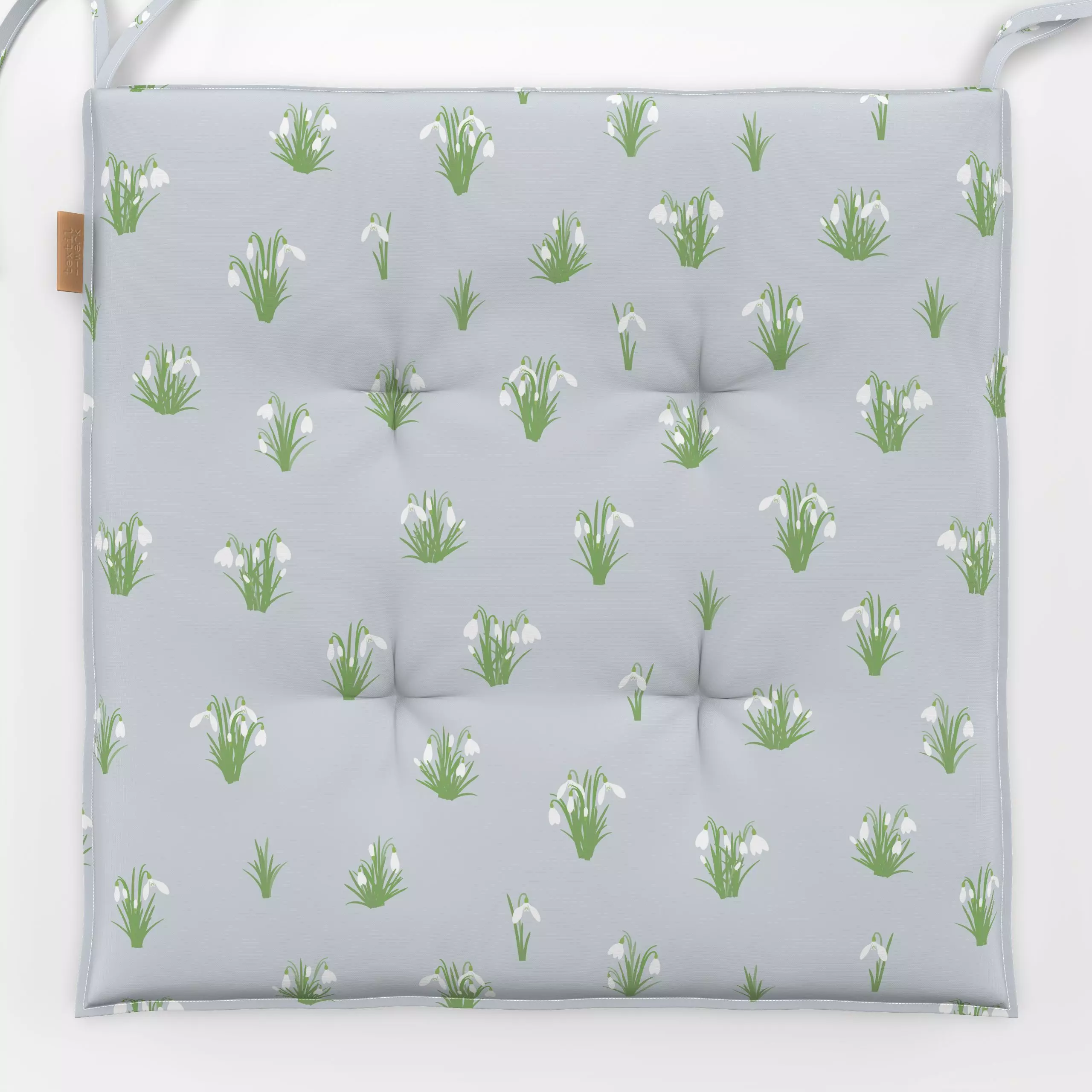 Sitzkissen Schneeglöckchen pastell - Blumen & Florales, Frühling, Winter - von „Linava"; Blumen, Pflanzen, Schneeglöckchen, ...