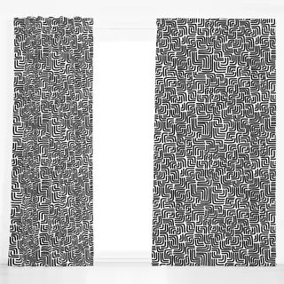 Dekovorhang DOODLE Strichecken - black