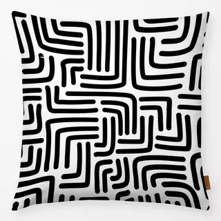 Kissen DOODLE Strichecken - black