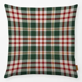 Kissen Tartan Plaid tannengrün