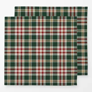 Servietten Tartan Plaid tannengrün