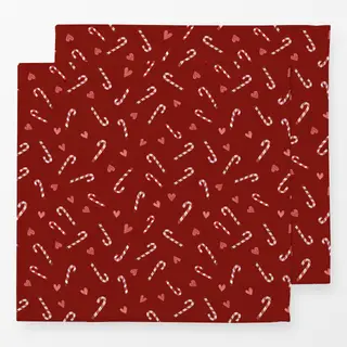 Servietten Zuckerstangen Herzen rot