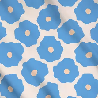 Meterware Liva Flowers Pattern Blue