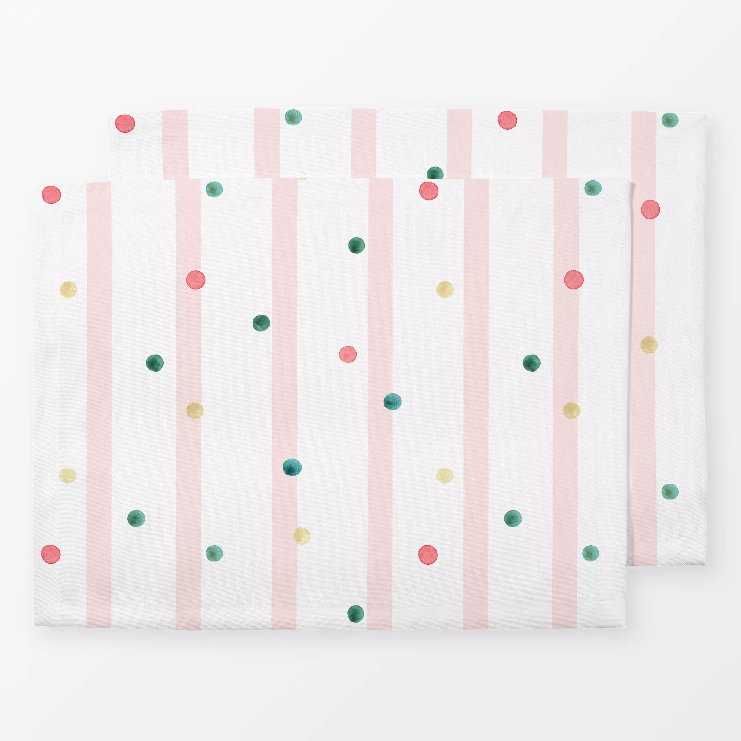 Tischset Punkte & Streifen Rosa - Kinderzimmer & Motive für Kinder, Symbole & Muster - von „Katrin Graff"; Punkte, Streifen,...