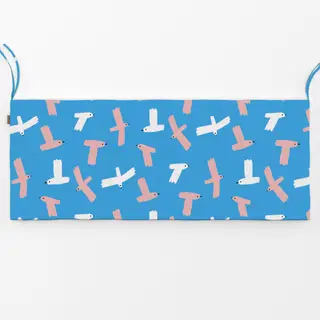 Bankauflage Fliegende Vögel - Blau