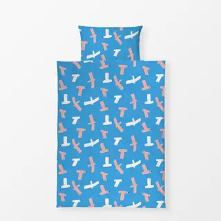 Bettwäsche Fliegende Vögel - Blau
