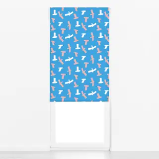 Raffrollo Fliegende Vögel - Blau