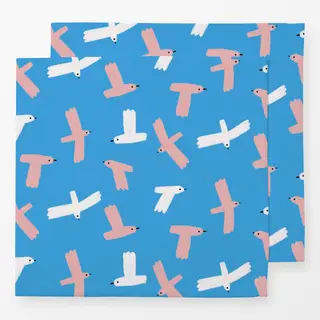 Servietten Fliegende Vögel - Blau