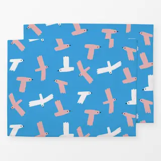 Tischset Fliegende Vögel - Blau