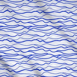 Meterware Organic Waves white