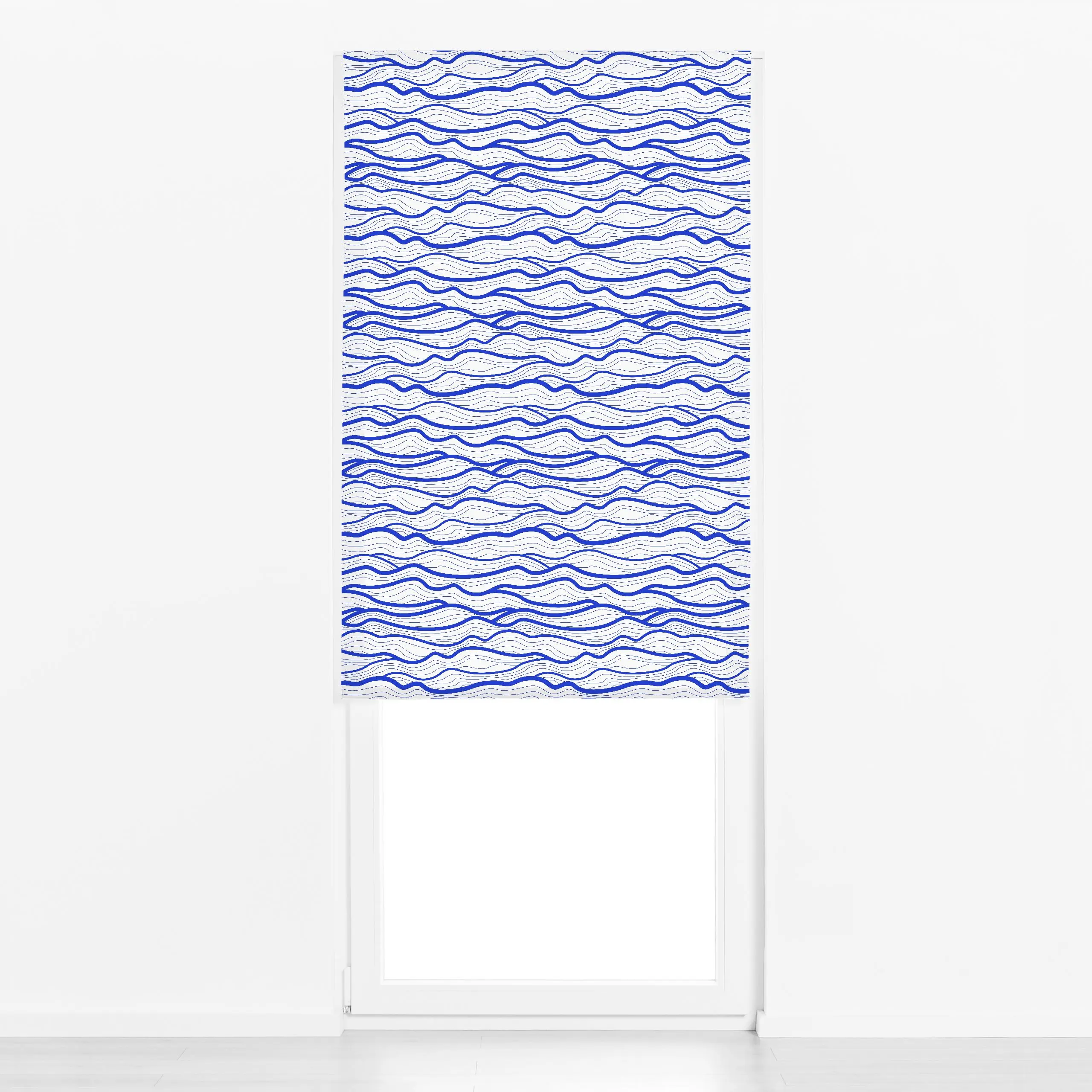 Raffrollo Organic Waves white - Natur & Landschaft, Sommer, Symbole & Muster - von „Karen Menzenbach"; Natur, Linien, abstra...