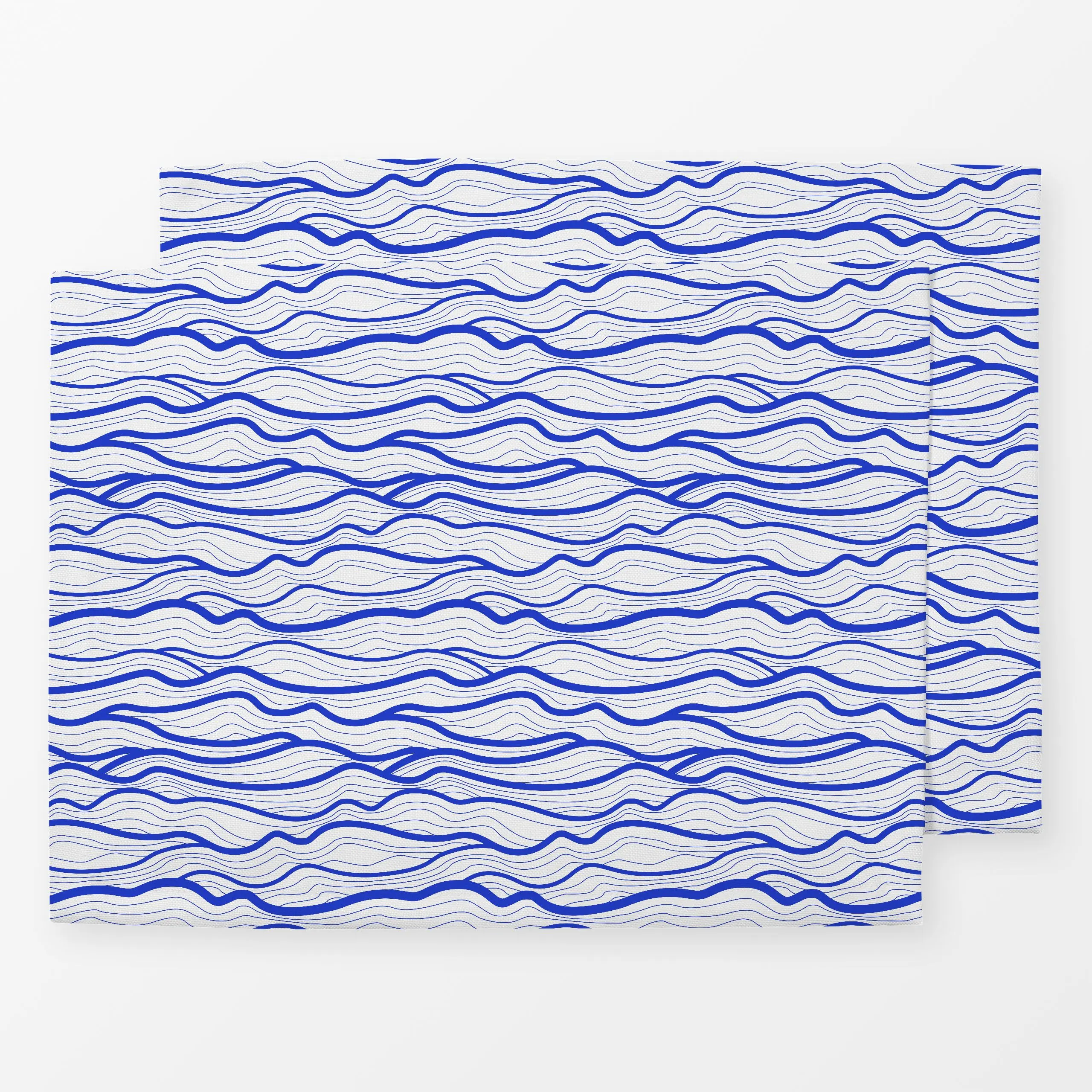 Tischset Organic Waves white - Natur & Landschaft, Sommer, Symbole & Muster - von „Karen Menzenbach"; Natur, Linien, abstrak...