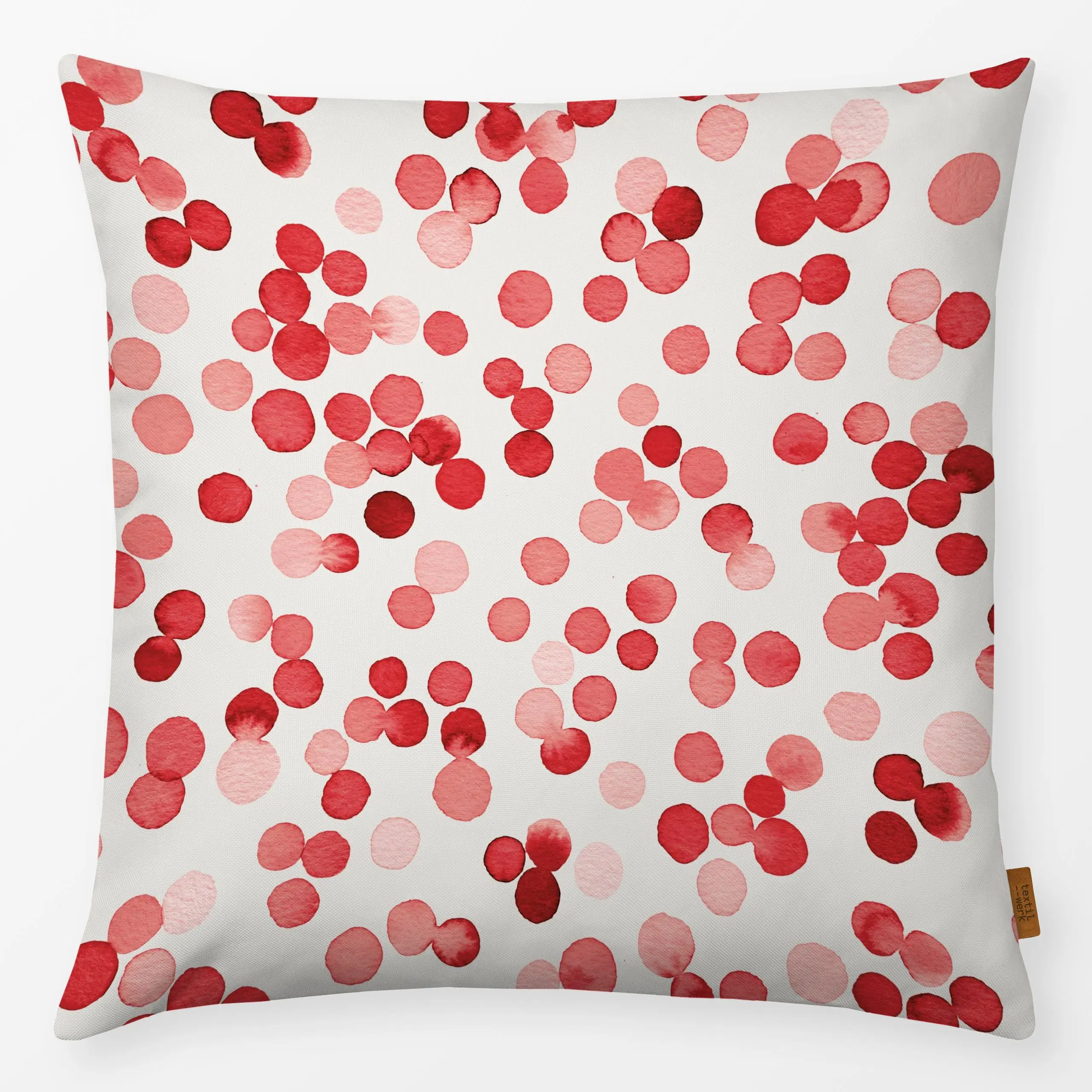 Kissen Weihnachten Punkte Dots Red - Weihnachten, Symbole & Muster - von „Ninola Design "; boho, Muster, Aquarell, Punkte, W...