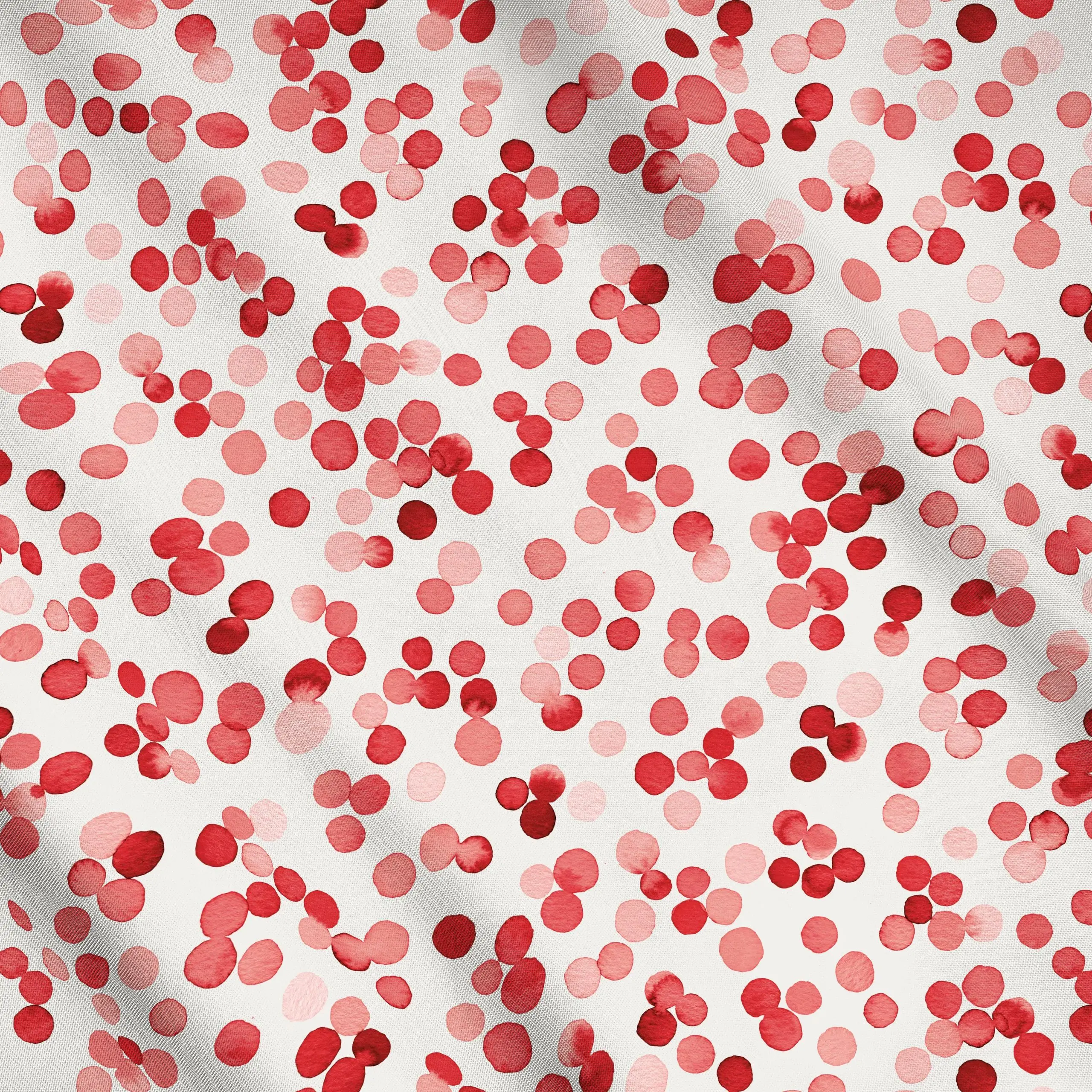 Meterware Weihnachten Punkte Dots Red - Weihnachten, Symbole & Muster - von „Ninola Design "; boho, Muster, Aquarell, Punkte...
