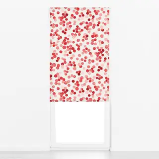 Raffrollo Weihnachten Punkte Dots Red