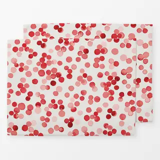 Tischset Weihnachten Punkte Dots Red