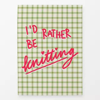 Geschirrtücher I'd rather be knitting grün
