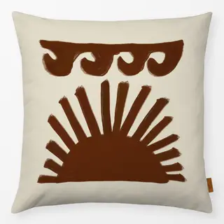 Kissen Sun and Waves Abstract Painted