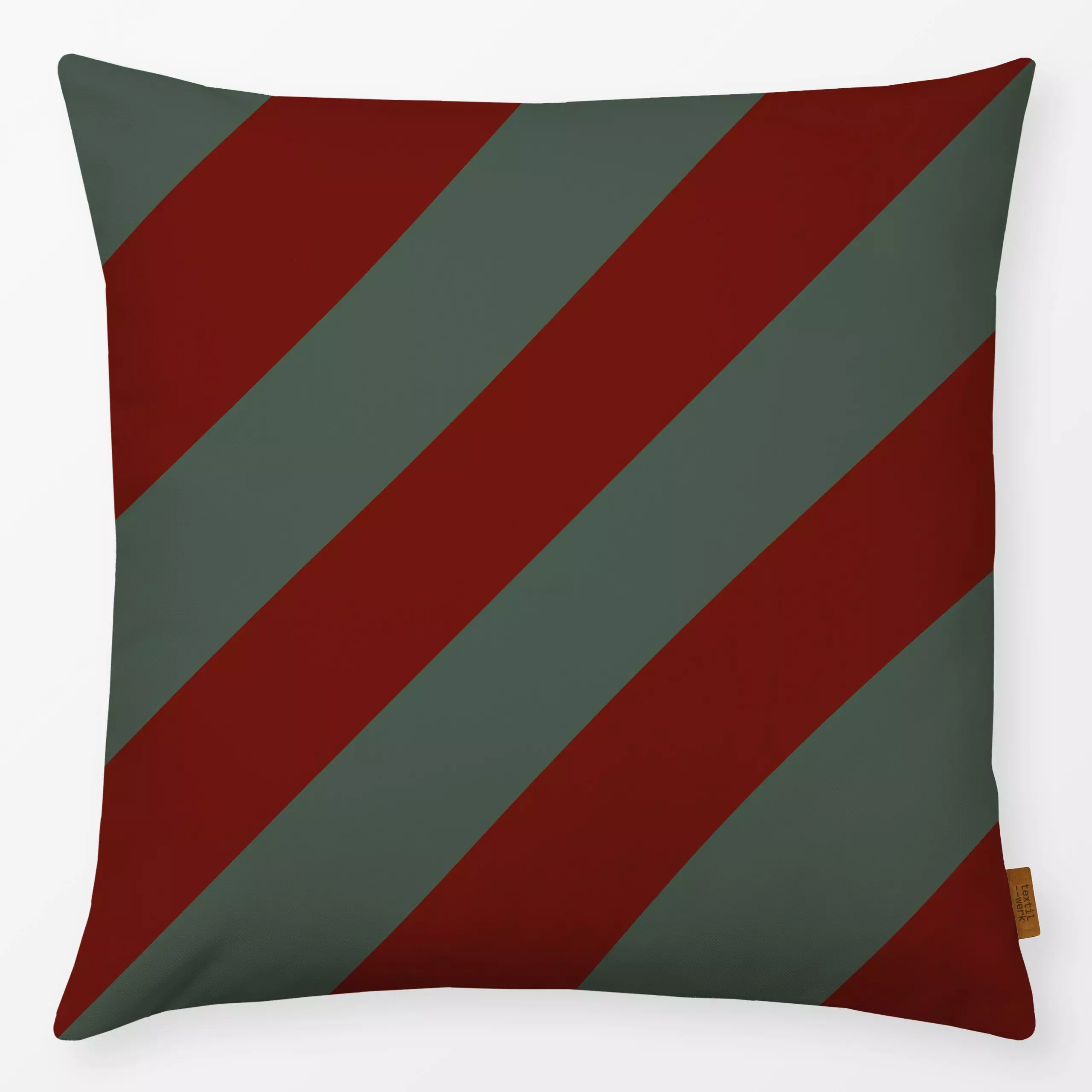 Kissen Stripes Red Green - Weihnachten, Symbole & Muster - von „Kruth Design"; Streifen, Weihnachten, weihnachtlich, Weihnac...