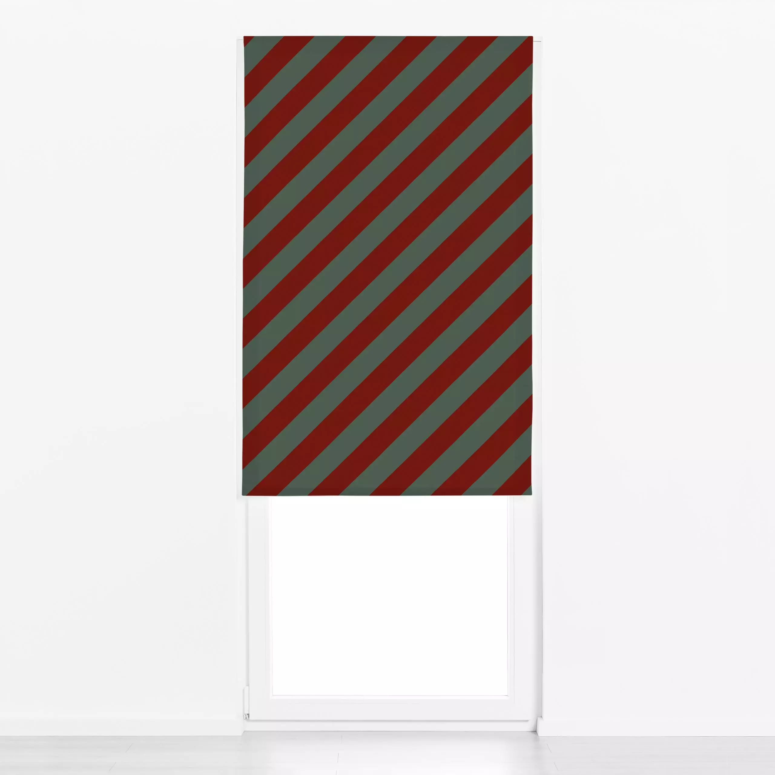 Raffrollo Stripes Red Green - Weihnachten, Symbole & Muster - von „Kruth Design"; Streifen, Weihnachten, weihnachtlich, Weih...