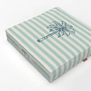 Bodenkissen Palme gestreift blau