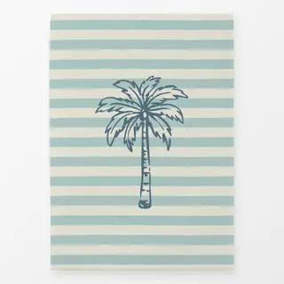 Geschirrtücher Palme gestreift blau