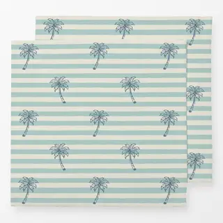 Servietten Palme gestreift blau