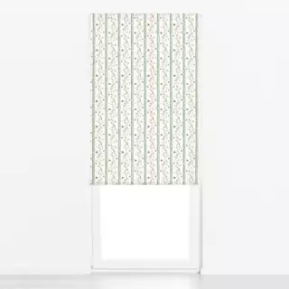 Raffrollo Blumenranken Streifen Grün