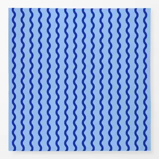 Tischdecke Wellenlinien blau