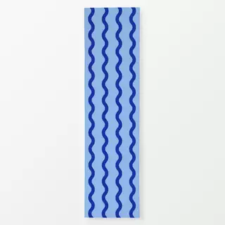Tischläufer Wellenlinien blau